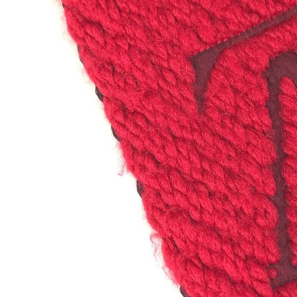 Auth LOUIS VUITTON M72432 Echarpes-logo mania fringe Scarf wool / silk Red - Picture 6 of 11